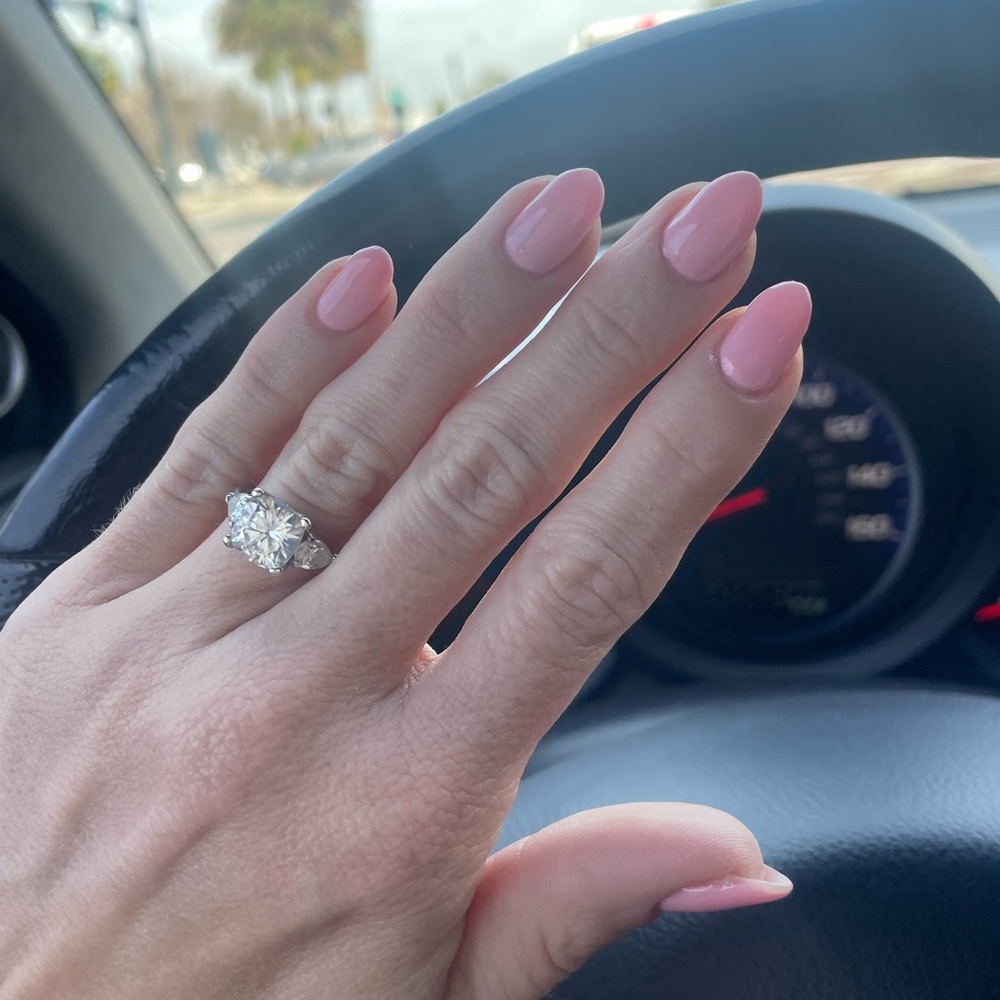 3.2 Carat White Gold Moissanite Engagement Ring - Picture 5 of 5